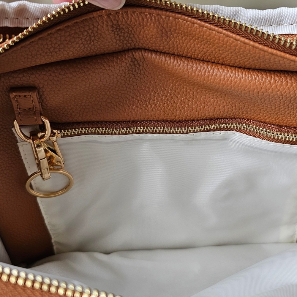 Kovale Collective Tan Vegan Leather Diaper Bag Backpack with 5 Accessories New - Picture 16 of 16